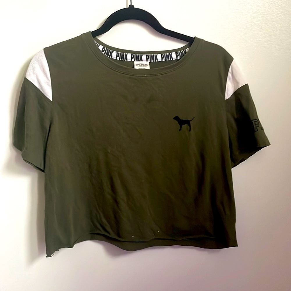 Pink brand too distressed crop